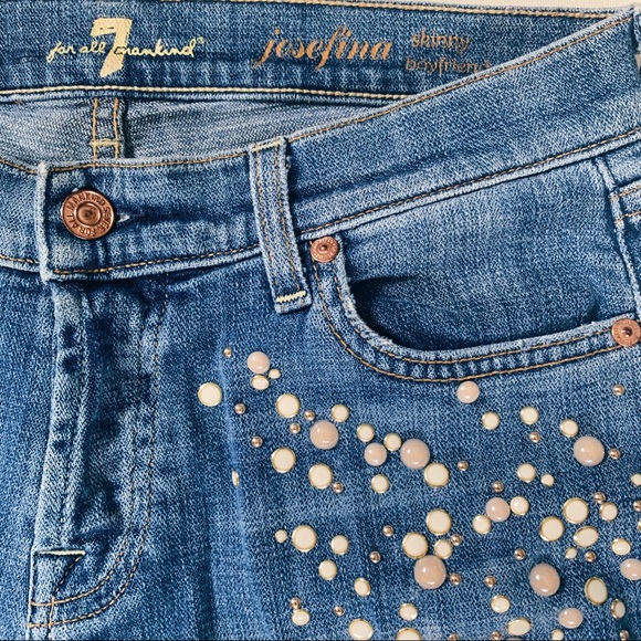 7 for all mankind embellished jeans - Picture 5 of 7